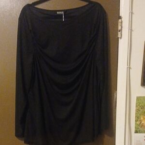 BloomChic Black Draped Women's Blouse